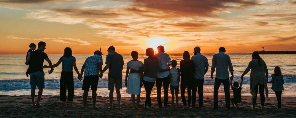 A photo of a large family get-together.  